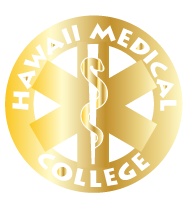 Logo of Hawaii Medical College featuring a circular design with a medical symbol and the text 'HAWAII MEDICAL COLLEGE' in a gold gradient.