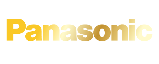 Panasonic logo with a gradient of yellow and gold text.