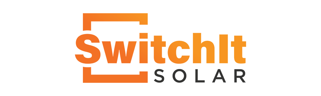 SwitchIt Solar logo featuring an orange rectangular graphic with the word "SwitchIt" in orange text and "SOLAR" in black text beneath it.