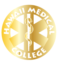 Logo of Hawaii Medical College featuring a circular design with a medical symbol and the text 'HAWAII MEDICAL COLLEGE' in a gold gradient.