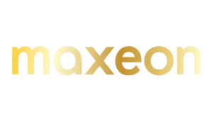 Logo of Maxeon with the text 'maxeon' in a gold gradient.