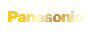 Panasonic logo with a gradient of yellow and gold text.